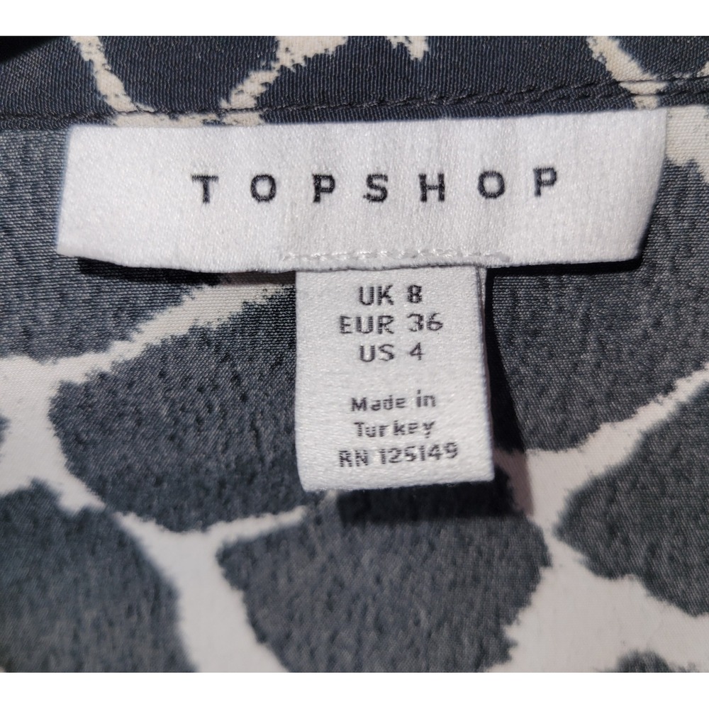 Topshop Black/White Giraffe Print Mini Shirt Dress - Picture 6 of 7